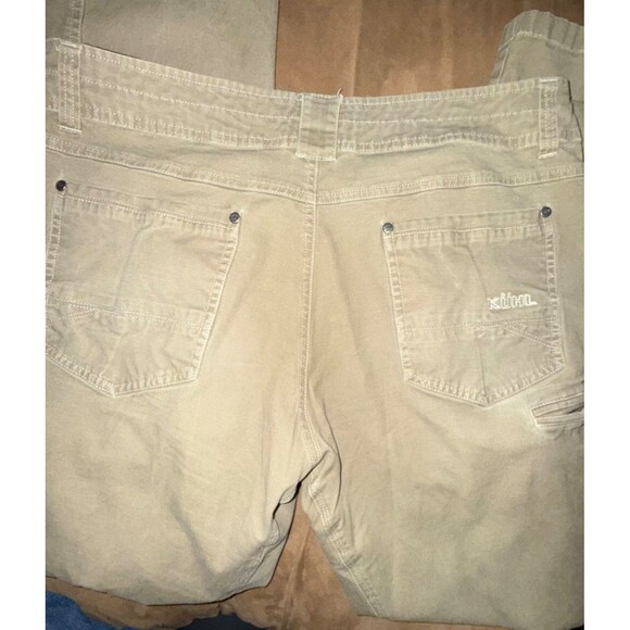 Kuhl Kanvus Jean Mens 36x32 khaki Vintage Patina Dye Canvas Pants Hiking Outdoor - Picture 10 of 10
